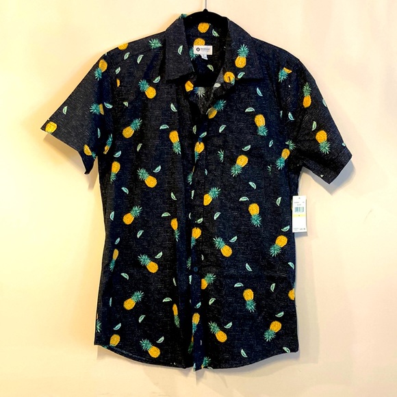 Haggar Shirts Nwt Haggar Mens Pineapple Button Down Short Sleeve